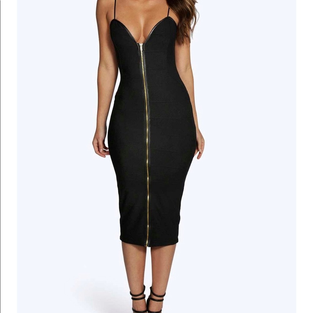 Bodycon bandage black dress